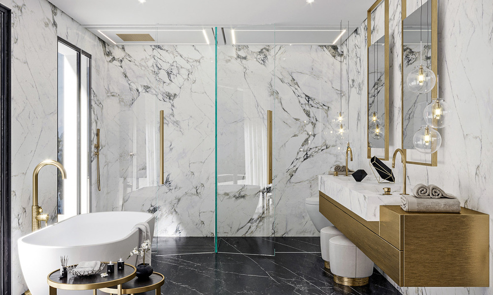 Exclusieve luxevilla met een klasssieke, eigentijdse-Andalusische architectuur te koop in een beveiligde gemeenschap in Benahavis - Marbella 780378