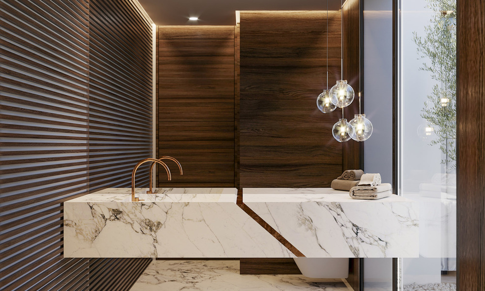 Exclusieve luxevilla met een klasssieke, eigentijdse-Andalusische architectuur te koop in een beveiligde gemeenschap in Benahavis - Marbella 780381