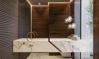 Exclusieve luxevilla met een klasssieke, eigentijdse-Andalusische architectuur te koop in een beveiligde gemeenschap in Benahavis - Marbella 780381 