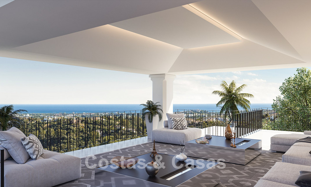 Exclusieve luxevilla met een klasssieke, eigentijdse-Andalusische architectuur te koop in een beveiligde gemeenschap in Benahavis - Marbella 780383