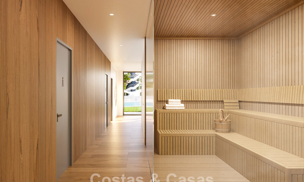 Off-plan, eerstelijnsgolf appartementen met zeezicht te koop in een luxe resort in Mijas, Costa del Sol 780596