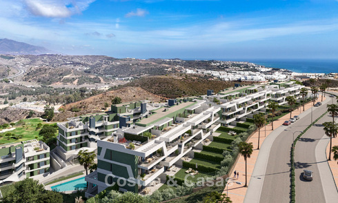 Off-plan, eerstelijnsgolf appartementen met zeezicht te koop in een luxe resort in Mijas, Costa del Sol 780598