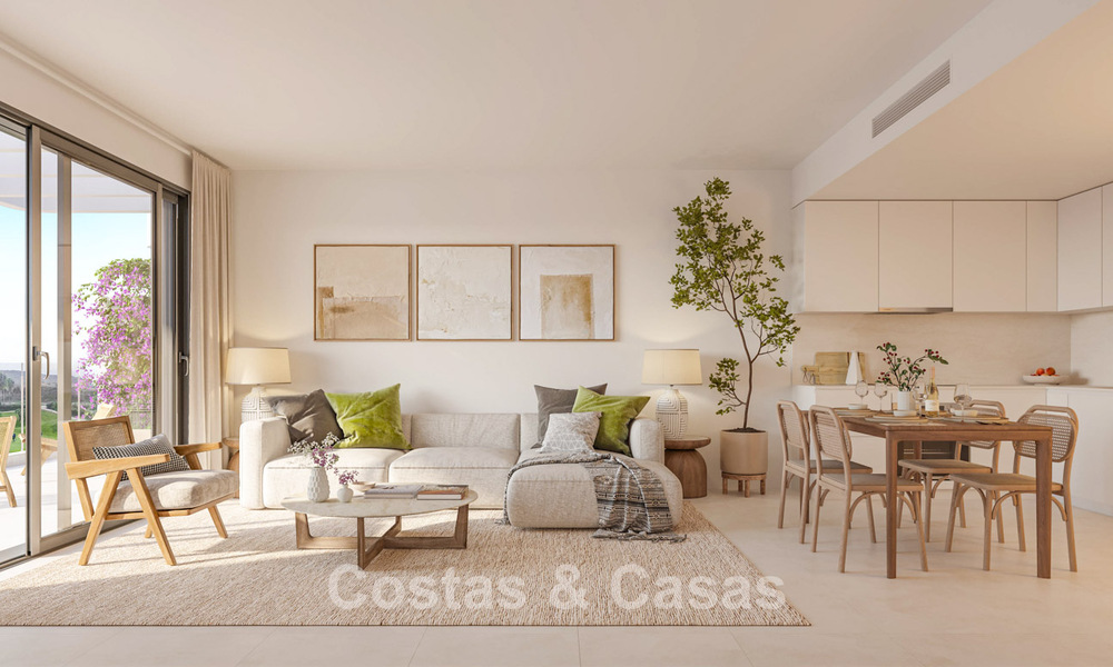 Off-plan, eerstelijnsgolf appartementen met zeezicht te koop in een luxe resort in Mijas, Costa del Sol 780603