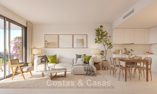 Off-plan, eerstelijnsgolf appartementen met zeezicht te koop in een luxe resort in Mijas, Costa del Sol 780603 