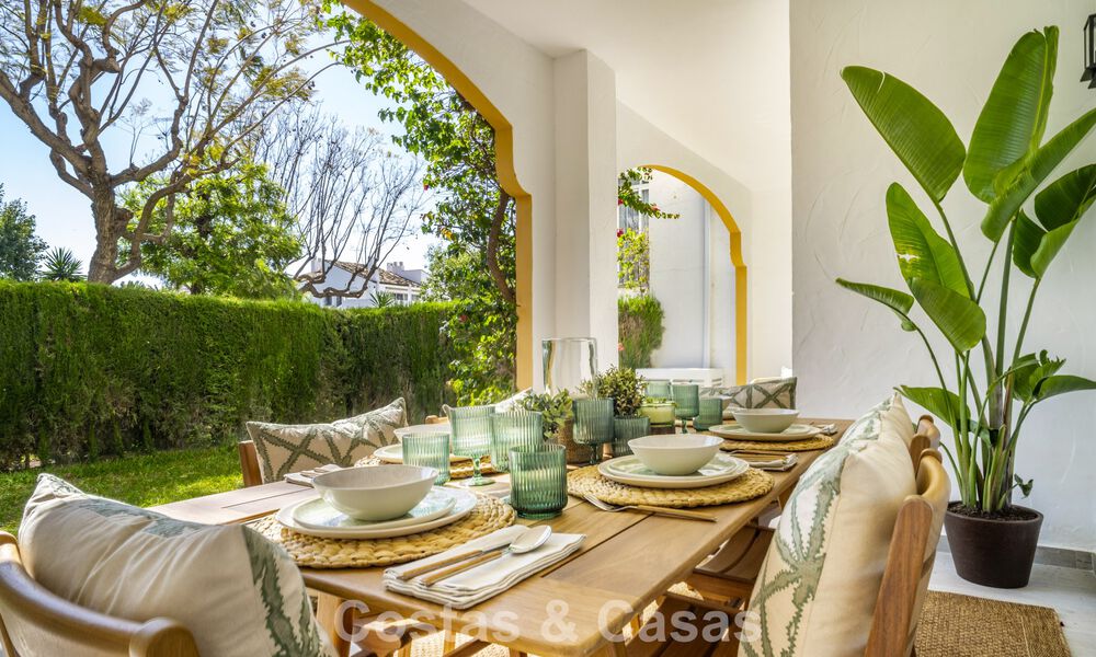 Gerenoveerd 3-slaapkamer tuinappartement op loopafstand van Puerto Banus in Nueva Andalucia, Marbella 780670