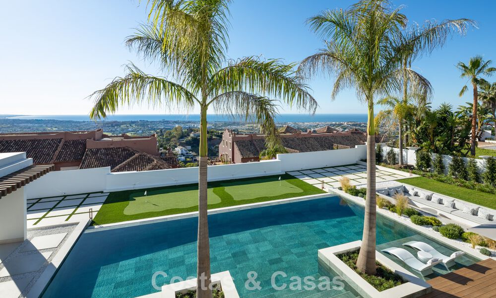 Exclusieve luxevilla met een moderne-Andalusische architectuur te koop met panoramisch zeezicht in Marbella - Benahavis 781193