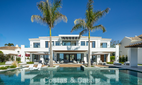 Exclusieve luxevilla met een moderne-Andalusische architectuur te koop met panoramisch zeezicht in Marbella - Benahavis 781201
