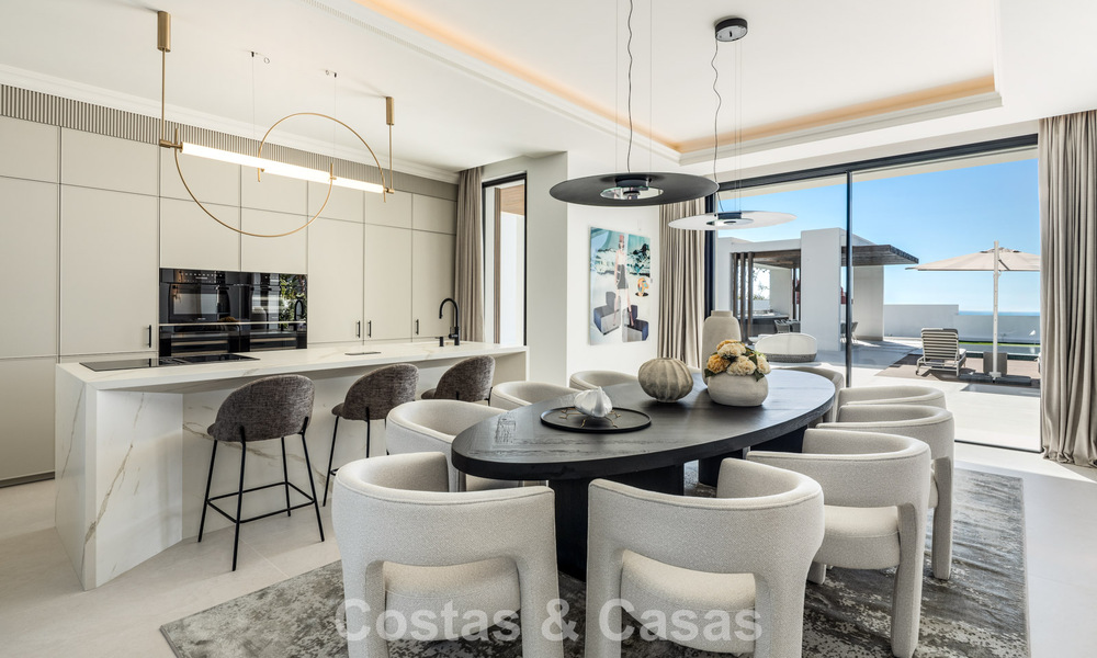 Exclusieve luxevilla met een moderne-Andalusische architectuur te koop met panoramisch zeezicht in Marbella - Benahavis 781204