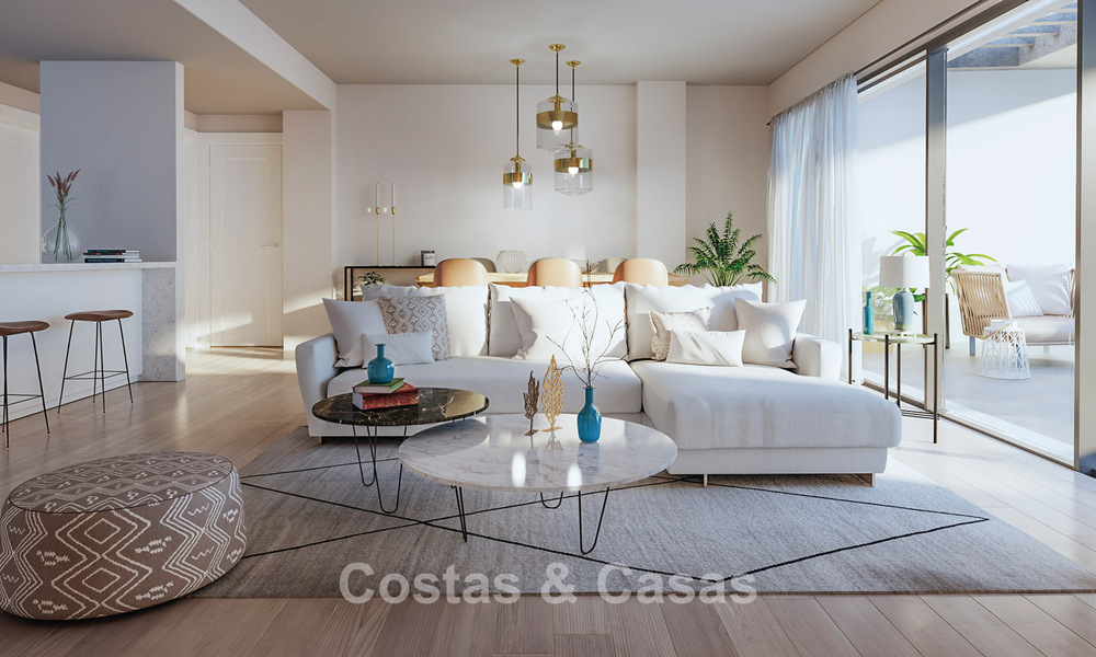 Nieuwe appartementen met zeezicht te koop op een steenworp van de golfbaan in La Cala de Mijas, Costa del Sol 781161