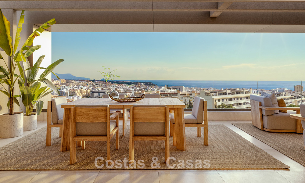 Lancering! Stijlvolle nieuwbouwappartementen te koop met panoramisch zeezicht vlakbij Estepona centrum 781390