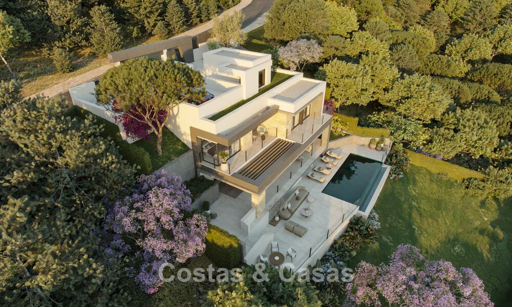 Moderne nieuwbouwvilla met panoramisch zeezicht te koop omgeven door groen ten oosten van Malaga centrum 782578