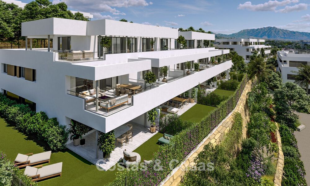 Nieuw project met hedendaagse luxe appartementen te koop op loopafstand van het strand en zeezicht in West Estepona 783263