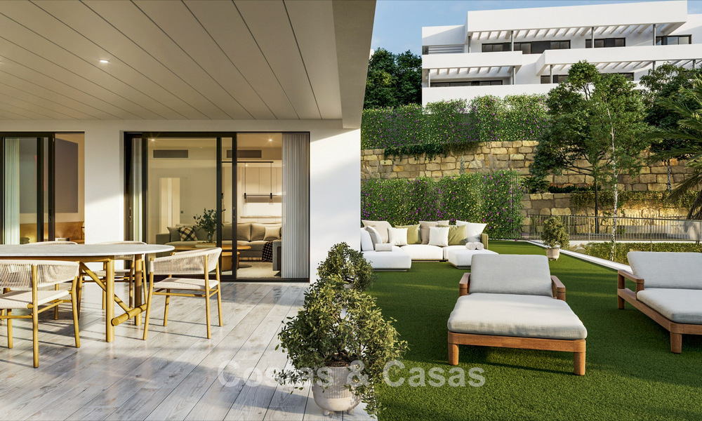 Nieuw project met hedendaagse luxe appartementen te koop op loopafstand van het strand en zeezicht in West Estepona 783268