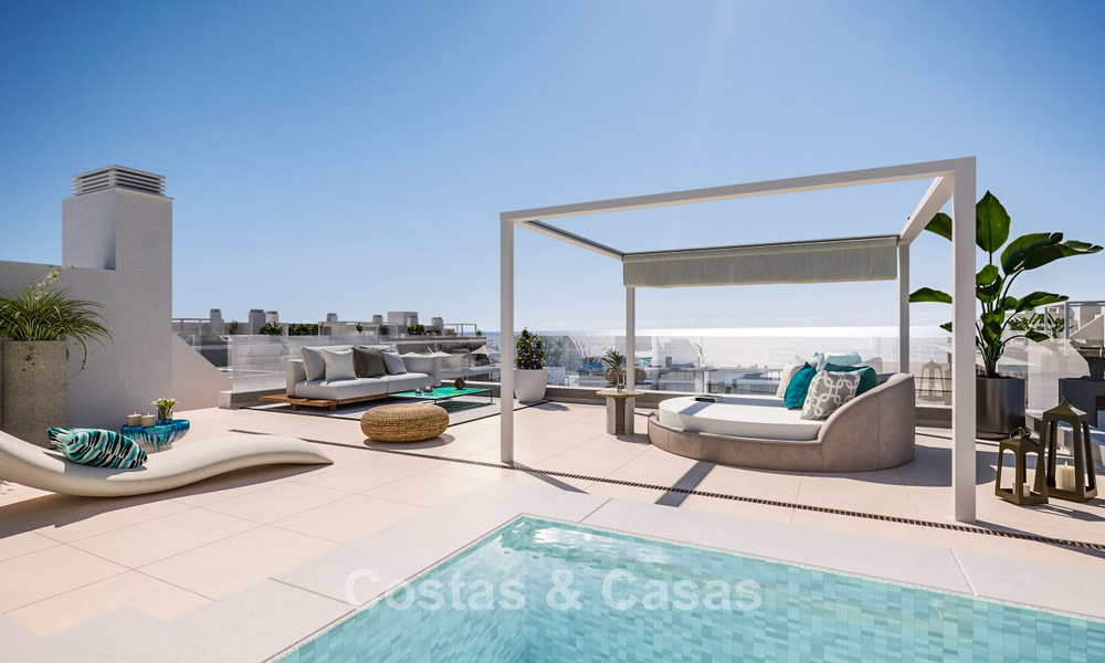 Nieuwe, hedendaagse appartementen met prachtig zeezicht te koop nabij Estepona centrum 783352