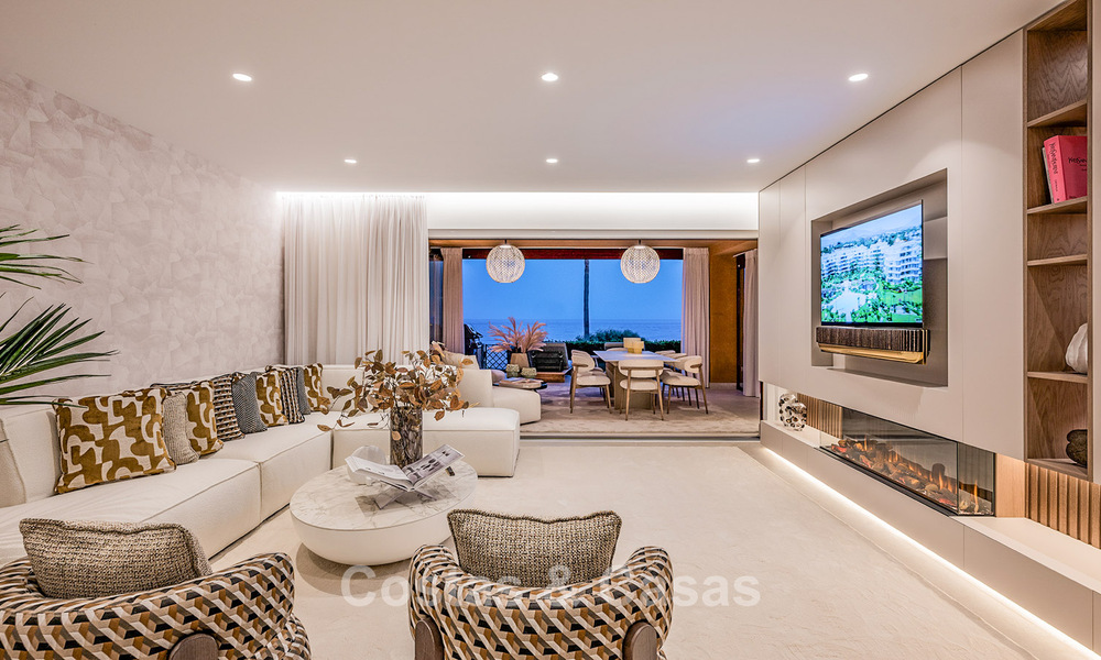 Hoogwaardig gemoderniseerd appartement eerstelijnsstrand met subliem zeezicht, privétuin en -zwembad, Marbella - Estepona 782604