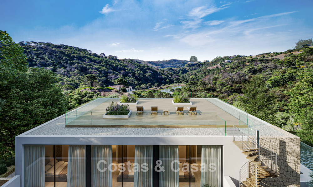 Off-plan nieuwbouwvilla met geavanceerde architectuur te koop in de heuvels van Marbella - Benahavis 783397