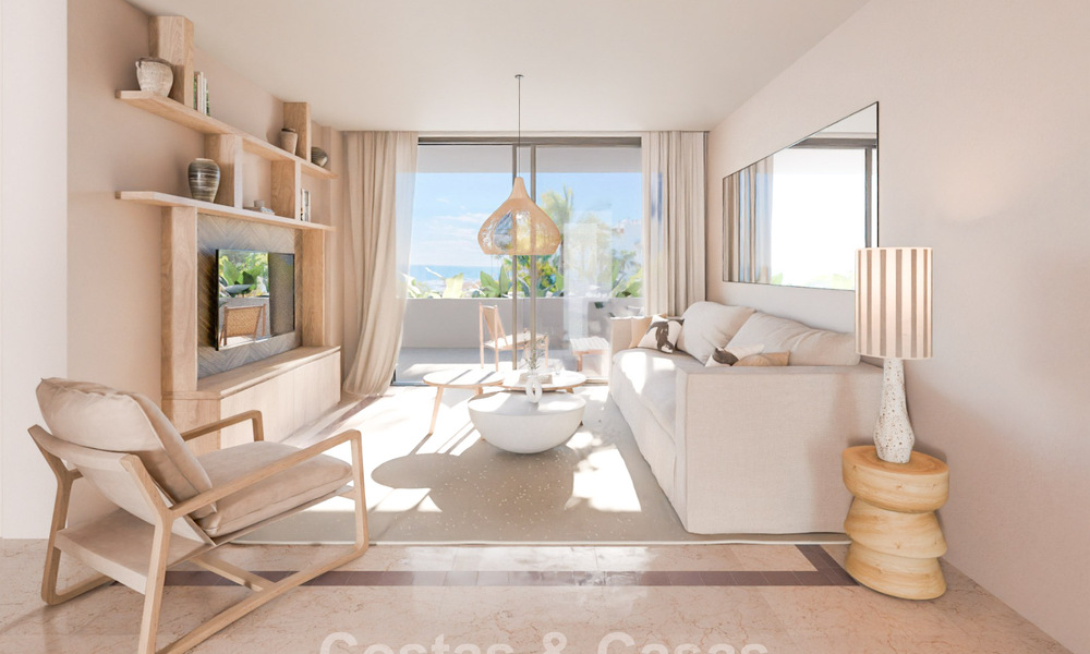 Gerenoveerd appartement met zeezicht te koop in een frontlijn strandcomplex op loopafstand van Puerto Banus, Marbella 784684