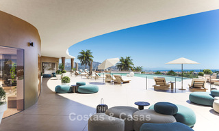 Lancering! Stijlvolle appartementen met panoramisch zeezicht te koop, eerstelijnsgolf in Mijas Costa, Costa del Sol 784985 