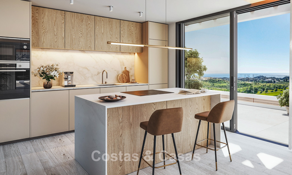Lancering! Stijlvolle appartementen met panoramisch zeezicht te koop, eerstelijnsgolf in Mijas Costa, Costa del Sol 784988