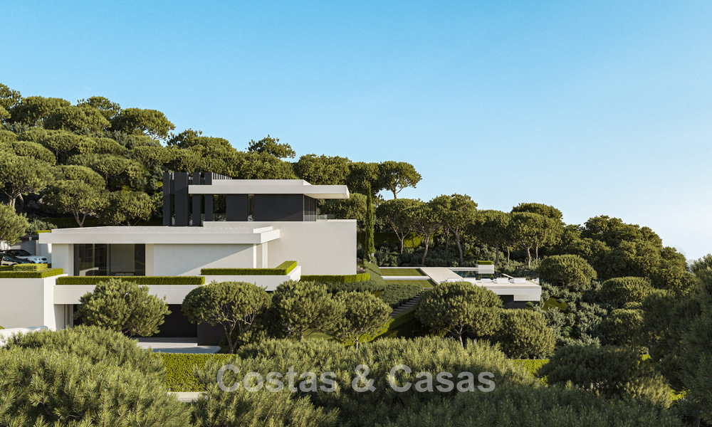 Architectonische nieuwbouwvilla’s met panoramisch zeezicht te koop in een beveiligde urbanisatie van Benahavis - Marbella 785782