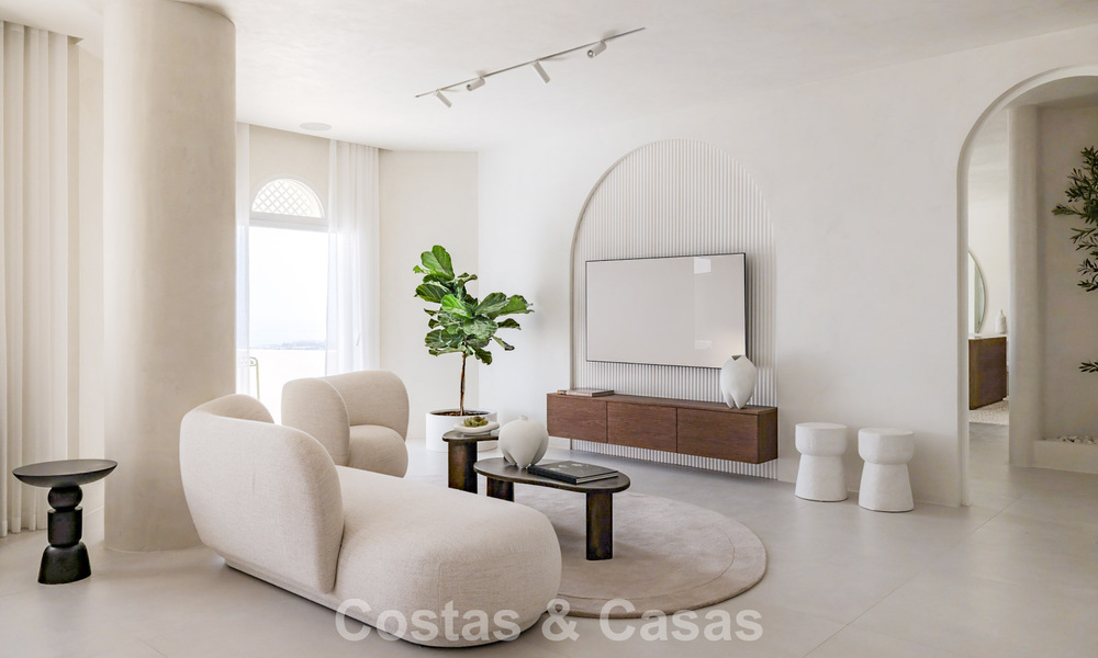 Eigentijds gerenoveerd Penthouse met privézwembad en panoramisch zeezicht te koop op Marbella’s Golden Mile 787005