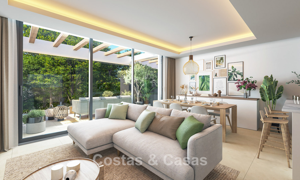 Eigentijdse townhouses met hedendaags ontwerp te koop in een golfomgeving van Mijas Costa, Costa del Sol 791825