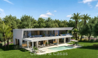 Strak moderne, off-plan designvilla te koop op loopafstand van het strand en voorzieningen in Guadalmina Baja, Marbella 792661 