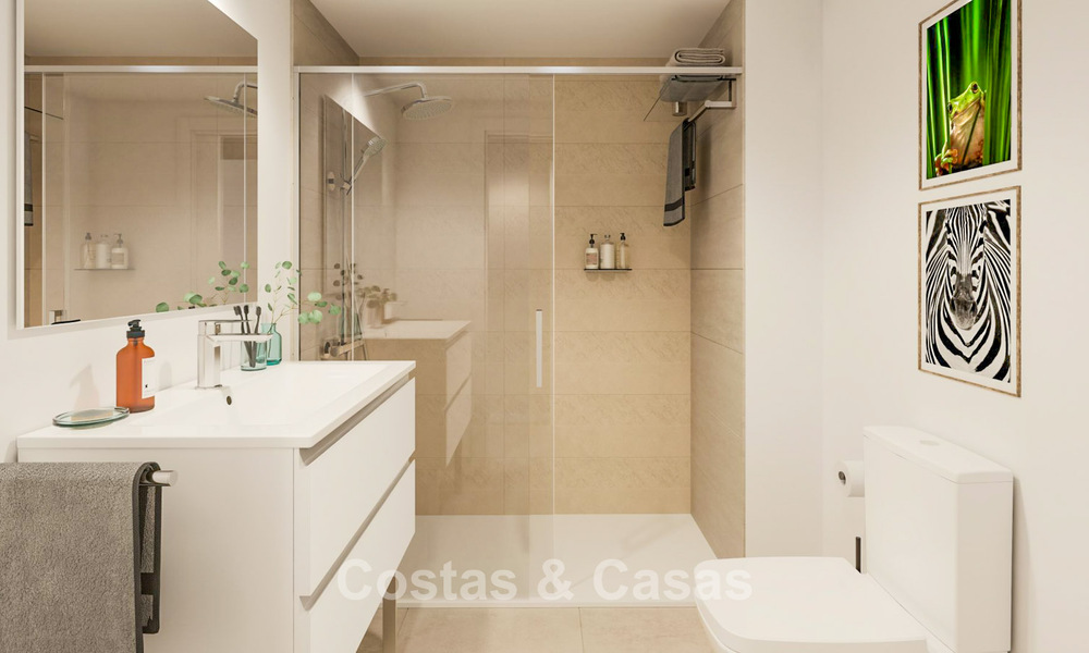 Nieuwe, hedendaagse appartementen met panoramisch zeezicht te koop in Mijas Costa, Mijas 792734