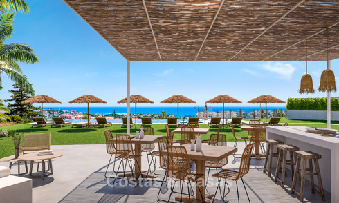 Nieuwe, hedendaagse appartementen met panoramisch zeezicht te koop in Mijas Costa, Mijas 792737