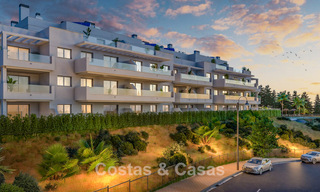 Nieuwe, hedendaagse appartementen met panoramisch zeezicht te koop in Mijas Costa, Mijas 792742 
