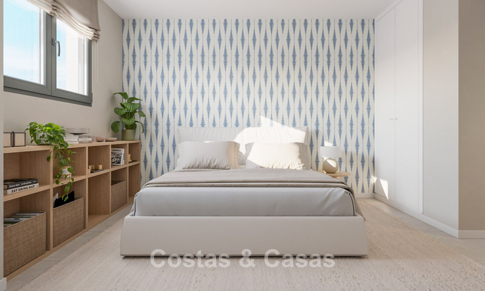 Nieuwe, hedendaagse appartementen met panoramisch zeezicht te koop in Mijas Costa, Mijas 792745