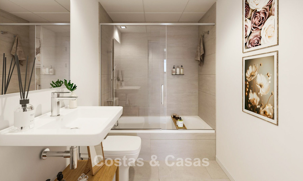 Nieuwe, hedendaagse appartementen met panoramisch zeezicht te koop in Mijas Costa, Mijas 792748