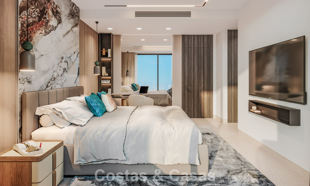 Lancering! Moderne schakelvilla’s met zeezicht in een exclusieve resortstijl te koop in Elviria, Oost-Marbella 793143