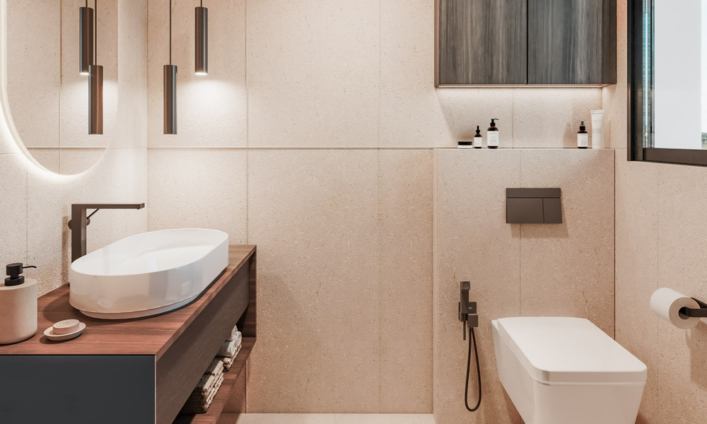 Lancering! Moderne schakelvilla’s met zeezicht in een exclusieve resortstijl te koop in Elviria, Oost-Marbella 793149