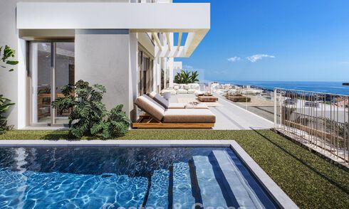 Exclusieve, geschakelde villa’s met zeezicht te koop in een begeerde golfomgeving in Mijas, Costa del Sol 795286
