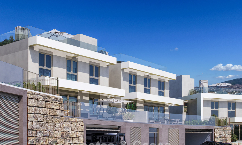 Exclusieve, geschakelde villa’s met zeezicht te koop in een begeerde golfomgeving in Mijas, Costa del Sol 795288