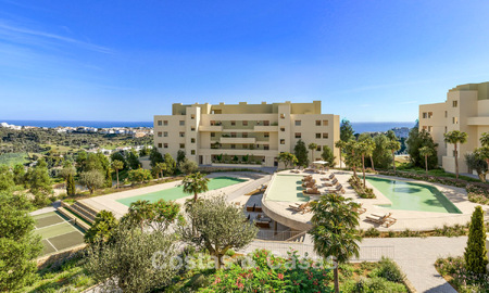 Moderne, luxe nieuwbouwappartementen te koop met zeezicht in Mijas Costa, Costa del Sol 796020
