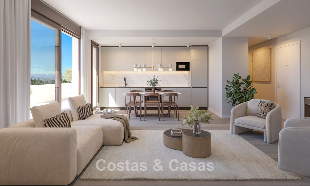 Moderne, luxe nieuwbouwappartementen te koop met zeezicht in Mijas Costa, Costa del Sol 796028