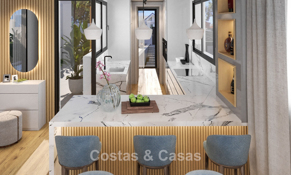 Gloednieuwe, moderne luxevilla met zeezicht te koop aan de strandzijde ten oosten van Marbella centrum 796221