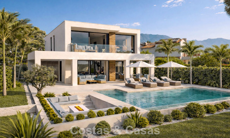 Nieuwe, modernistische luxevilla te koop grenzend aan de golfbaan in Mijas, Costa del Sol 798120