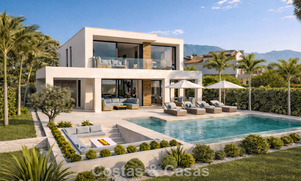 Nieuwe, modernistische luxevilla te koop grenzend aan de golfbaan in Mijas, Costa del Sol 798120