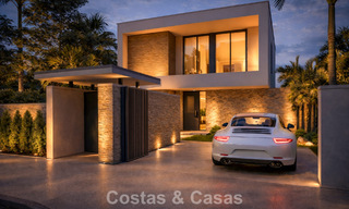 Nieuwe, modernistische luxevilla te koop grenzend aan de golfbaan in Mijas, Costa del Sol 798136 