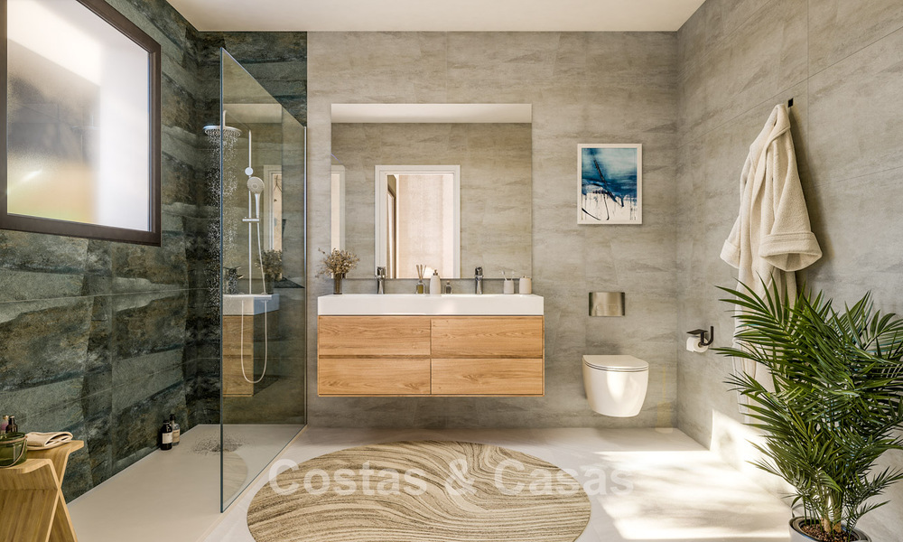 Lancering! Nieuwe, eigentijdse rijhuizen te koop in een begeerde golfomgeving van Estepona 800556