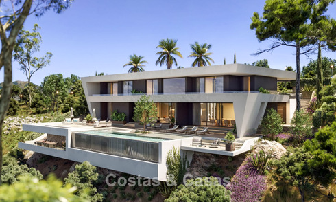 State-of-the-art luxevilla te koop in de rustige heuvels van Marbella - Benahavis met uitzicht op de groene vallei en de zee 800724