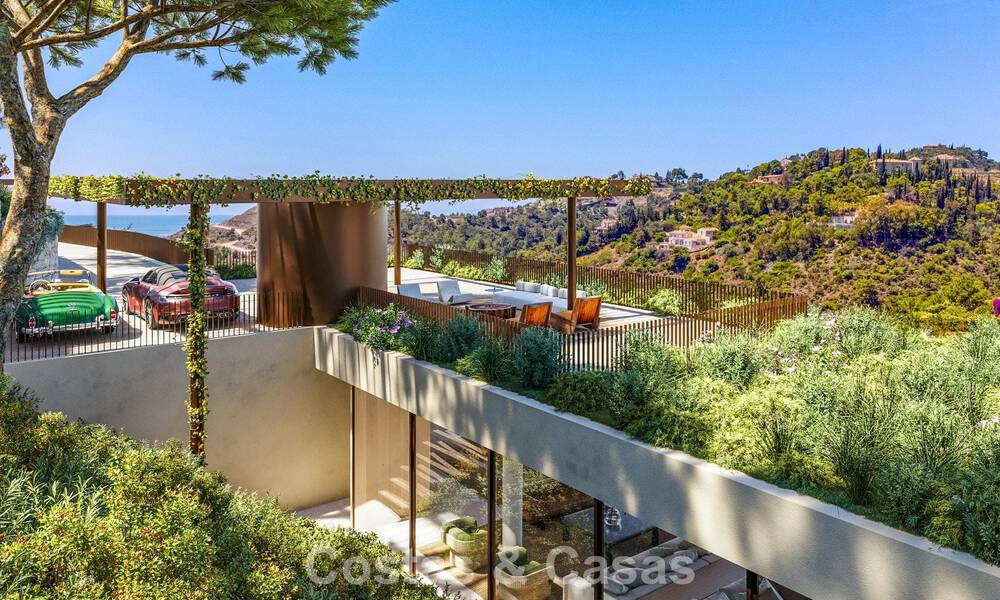 Geavanceerde designvilla met panoramisch zeezicht te koop in El Madroñal, Marbella - Benahavis 801871