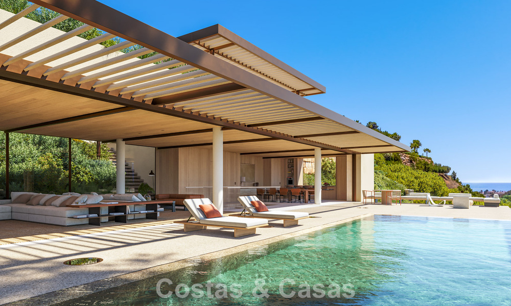 Geavanceerde designvilla met panoramisch zeezicht te koop in El Madroñal, Marbella - Benahavis 801877