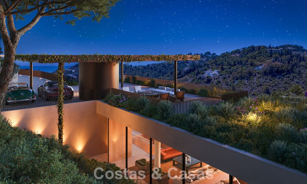 Geavanceerde designvilla met panoramisch zeezicht te koop in El Madroñal, Marbella - Benahavis 801879