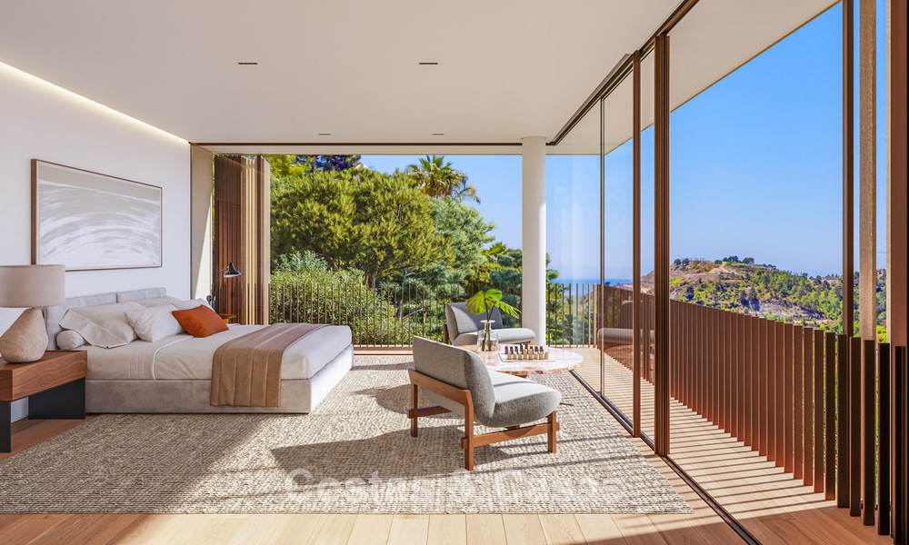 Geavanceerde designvilla met panoramisch zeezicht te koop in El Madroñal, Marbella - Benahavis 801881