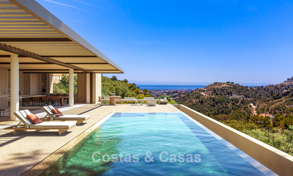 Geavanceerde designvilla met panoramisch zeezicht te koop in El Madroñal, Marbella - Benahavis 801882