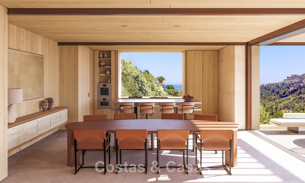 Geavanceerde designvilla met panoramisch zeezicht te koop in El Madroñal, Marbella - Benahavis 801883